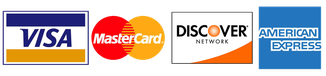 Visa, Mastercard, Discover, American Express